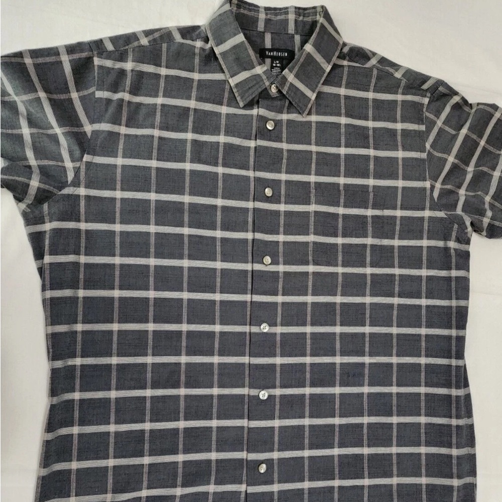Van Heusen Gray Checkered Button-Down Shirt